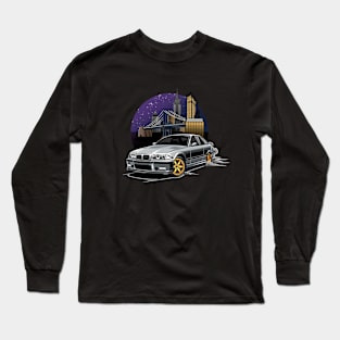 M3 E36 Illustration New York City Night Skyline Long Sleeve T-Shirt